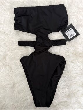 Norma Kamali Black Cutout Kids One-Piece Swimsuit - Norma Kamali